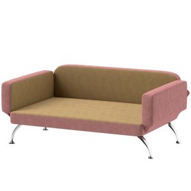 Dog Sofa Bed w/ Adjustable Armrest & Backrest for Small, Medium & Large Dogs, Pink