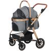 3 in 1 Dog Stroller with Detachable Cabin, 4 Wheel Folding Lightweight Pet Stroller for Small Dogs, Gray