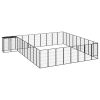 Dog Playpen Black Powder-coated steel, polyethylene