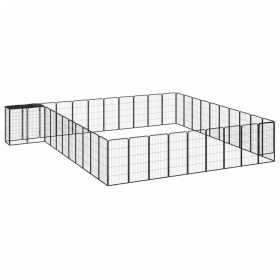 Dog Playpen Black Powder-coated steel, Polyethylene Durable