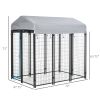 6' x 4' x 6' Large Dog Kennel Outdoor, Heavy Duty Dog Kennel with UV-Resistant Oxford Cloth Roof & Secure Lock, Black