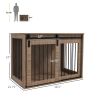 Large Dog Cage 39x23x27 2-In-1 Crate & End Table Furniture Indoor Walnut Brown