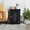 Dog Crate Furniture Black Engineered wood, Steel 17.7x24.4x23.2 in