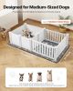 VEVOR Dog Whelping Box, 73x38x19.7 in, Plastic Dog Whelping Pen with Adjustable Height Door, Puppy Playpen with Waterproof Pee Pad, Easy to Clean