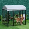 6' x 4' x 6' Large Dog Kennel Outdoor, Heavy Duty Dog Kennel with UV-Resistant Oxford Cloth Roof & Secure Lock, Black