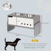 Elevated Dog Bowls, 3 Height Adjustable Raised Dog Bowls w/ Slow Feeder Mat, Stand, for Medium to Extra Large Dogs