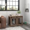 Large Dog Cage 39x23x27 2-In-1 Crate & End Table Furniture Indoor Walnut Brown