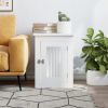 Dog Crate Furniture White Engineered wood, Steel