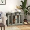 Multifunctional Large Dog Crate Gray End Table Divider Stylish Furniture Dogs