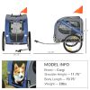 Pet Bike Trailer for Dogs Blue/Grey Cart with Off-Road Wheels 3 Entrances & Mesh Screen for Safe Travel