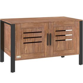 Cat Litter Box Enclosure With Tall Legs, Scratching Board, Dark Brown, 31.5L X 17.7W X 19.7H (Option: Brown)