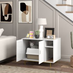 Cat Litter Box Enclosure End Side Table with Scratching Pad (Option: White-925x600x135 mm)