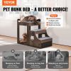 VEVOR Pet Bunk Bed with Removable Stairs, Dog/Cat Window Perch with Storage, Multi-Level Bed Window Perch Dog Bedside Sleeper Couch